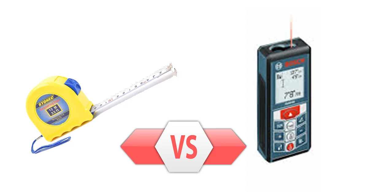 Comparison of laser meter and manual meter 1 مقایسه متر لیزری و متر دستی